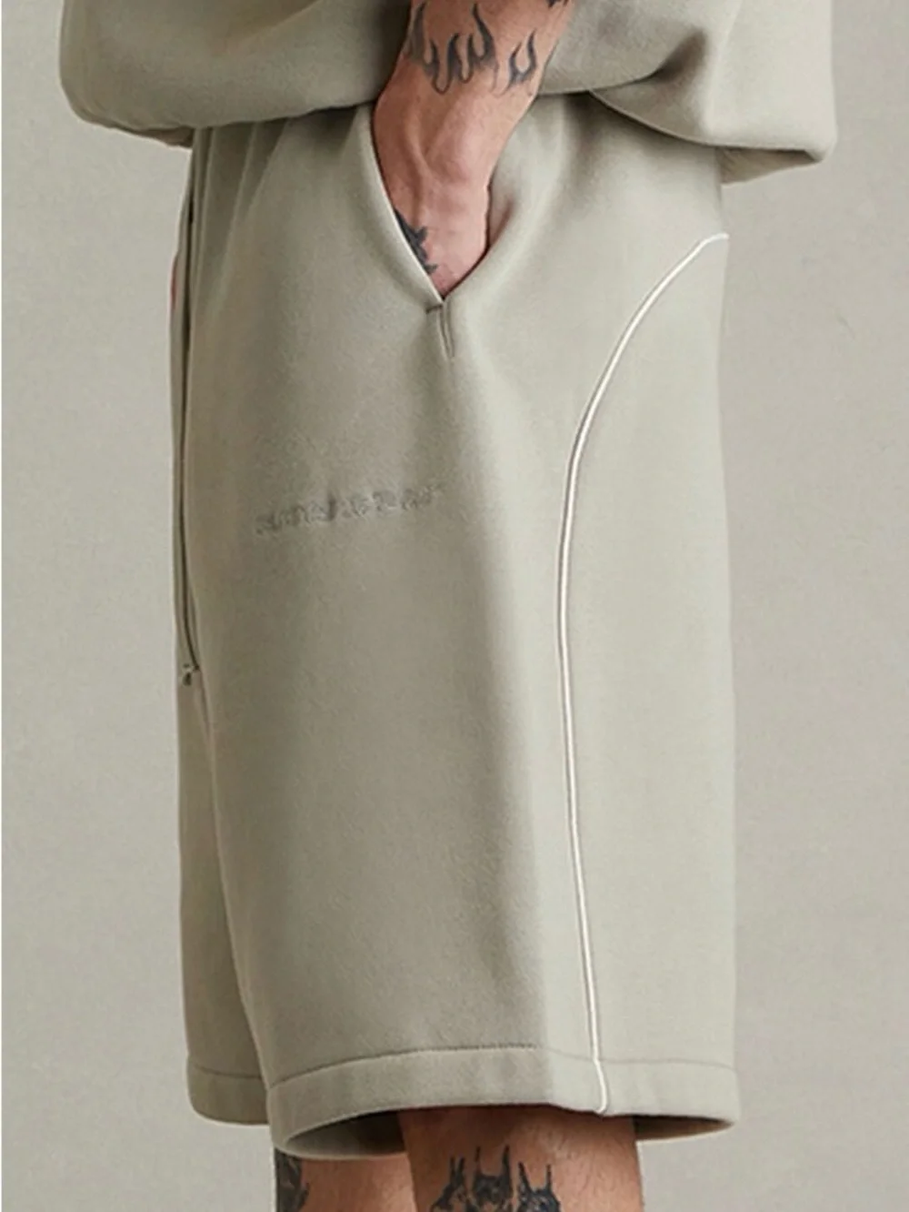 Essentials Men's Drawstring Shorts in Light Taupe